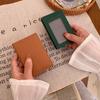 Carteira Curta Feminina para Estudantes Carteira Feminina Ins Padrão Lichia Couro Genuíno Texturizado PU Carteira Feminina Livro para Guardar Cartões de Visita Macia