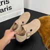 Comercio Exterior Exportación en Stock Zapatos Planos de Cuero Suave Mate para Mujer Suela Plana Estudiante Literario Dedo Gordo del Pie Solo Forro de Lana Zapatos Boken