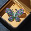 Nuevo Broche de Mariposa de Lujo Ligero de Cuatro Colores con Microincrustaciones de Zircón Elegante Clásico Combinable Pin de Insecto Accesorios para Hombres y Mujeres
