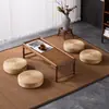 Mesa de Café de Bambú Tatami, Mesa Pequeña Sencilla para Ventana Abuhardillada, Mesa de Café Pequeña Estilo Japonés, Mesa de Piso, Mesa Baja Zen, Combinación de Mesa y Silla Retro