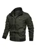 Jaqueta Masculina de Algodão Lavado Estilo Novo para Comércio Exterior Aliexpress Transfronteiriço, Jaqueta Top Masculina Jovem com Gola Alta