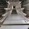 Jaula para Gallinas Ponedoras Trapezoidal de 4 Niveles con Limpieza Automática de Estiércol y Recolección de Huevos, Equipo de Cría para Invernaderos y Granjas Avícolas