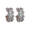 Aretes de Aguja de Plata con Diamantes, Súper Brillantes, Diseño Simple en Forma de C, Estilo Minimalista Único, Lujo Ligero, Aretes de Alta Gama al por Mayor