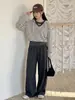 Conjunto de Sudadera Rayada para Niñas 2026 Otoño Nuevas Llegadas Chaleco Infantil Mediano y Grande Sudadera con Bloques de Color Pantalones de Pierna Ancha Ropa de Otoño para Niños