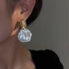 Pendientes retro de metal con forma de abanico para mujer, estilo sencillo, de verano 2023, con un toque distintivo.