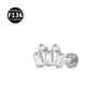 Aleación de Titanio F136 Cruz Marqués Forma de V Serpiente Corona de 0.9 Dientes Rosca Interna Labio Clavo Pendientes Joyería para Piercing