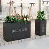 Combinación de Macetero de Acero Inoxidable para Exteriores, Canaleta para Flores de Hierro Forjado, Departamento de Ventas de Valla Municipal para Calle Comercial, Macetero Exterior para Flores