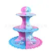 Soporte para Pasteles de Múltiples Niveles Decoración Soporte para Pasteles de Tirar Pegatina de Bluey Fiesta Bandeja de Papel para Pasteles Fiesta