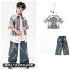 Ropa Moderna para Niños de Danza Urbana, Trajes Hip-Hop para Niños, Ropa de Actuación, Camisas Holgadas de Verano con Bloques de Color para Niñas, Ropa de Actuación Callejera