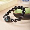 Pulsera de Sándalo Ébano Verde Natural diy Accesorios de Gato de la Suerte Pulsera de Sándalo Morado para Hombres y Mujeres Pareja Wen Play Regalo