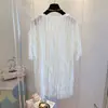 Comercio Electrónico Transfronterizo Japón Corea 2026 Verano Nuevo Estilo Tripa de Res Plisado Holgado Cuello Redondo Manga Corta Top Camiseta