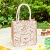 Bolso de mano portátil de gran capacidad, bolso de compras ecológico, bolso de lino para el almuerzo, bolso de lona para el almuerzo, bolso casual para mujer, venta al por mayor