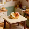 Pan de Donut Simulado Dibujo Animado Tienda de Panadería Juguete de Comida Escena Miniatura Accesorio Modelo Llavero DIY Pasador