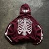 Sudadera Casual con Capucha de Estampado de Esqueleto para Halloween, Nueva Exportación Transfronteriza Europea y Americana para Hombres y Mujeres