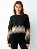 Suéter Navideño Rojo con Patrón de Diamantes, Tejido de Punto Cuello Redondo, Tallas Grandes, Nuevo Estilo Otoño e Invierno 2026, Jersey para Mujer, Moderno, Sencillo y Versátil