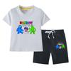 Traje de verão Rainbow Friends para meninos e meninas 2023 novo infantil bebê algodão manga curta shorts fino conjunto de duas peças
