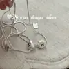 Estilo Ins Coreano Diseño de Nicho Joyería Simple de Gama Alta Collar con Colgante de Letra H Cepillada y Cuentas Facetadas de Plata de Ley S925