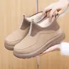 Botas de Nieve de Felpa Gruesa para Mujer 2026 Nueva Llegada de Invierno Zapatos de Algodón Engrosados con Terciopelo Suela Gruesa Botas de Algodón Slip-on Bicolor Zapatos de Madre