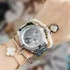 Relógio Três Olhos Seis Ponteiros Cravejado de Diamantes, Relógio Esportivo Fashion para Mulheres, Diamante Degradê Multicolorido, Relógio de Quartzo Personalizado com Movimento 68