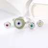 Anillo de Hebilla Pequeña Ping An Retro Hebilla de Anillo para Mujer DIY Cuentas de Ábaco Cera de Abeja Esmeralda Anillo Cubo Vacío Accesorios