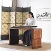 Mesa de cítara antigua de madera de paulownia quemada mesa de resonancia para cítara taburete para mesa de cítara de madera maciza mesa de cítara para estudios chinos mesa de caligrafía mesa de cítara