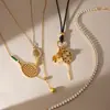 Colar com Pingente de Raquete de Tênis Personalizado Estilo Europeu e Americano Wanxing, Venda Quente Transfronteiriça Colar Corrente de Clavícula de Aço Inoxidável 18K de Alta Qualidade