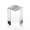 Venta al por mayor del fabricante cubo de cristal K9 bloque transparente con base blanca grabada, accesorio en forma de cubo, adorno de regalo