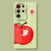 Funda de Verano Manzana Azul para Teléfono Móvil Adecuada para Samsung S26 Silicona S25/24Ultra Correa S23+ Funda de Gama Alta