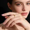 Anéis Irregulares de Aço Inoxidável com Pérolas de Imitação Atacado Europeu e Americano para Mulheres, Joias de Estilo Simples Francês, Acessórios de Qingdao