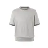 Color-blocking Estilo Old Money Gola Redonda Manga Curta Casual Versátil Malha Design Minimalista Top Secagem Rápida