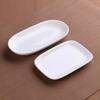 Hotel Cerámica Blanca Pura Cabeza Redonda Rectangular Plato para Toallas Bandeja para Toallas de Mano Plato para Jabón Plato para Servilletas