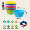 Molde para Muffins de Silicona de Grado Alimenticio Transfronterizo 7cm Taza para Pastel Mousse Molde para Hornear Impresión de Logo DIY