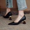 Tacones Altos de Punta Francesa para Mujer Primavera 2025 Nueva Llegada Moda Tacón Grueso con Forma Zapatos Exteriores para el Trabajo Pies No Cansados Zapatos Individuales