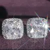 Comercio exterior desea Europa y Estados Unidos transfronterizos creativos Joker moda cuadrada circón diamante de color multicolor aretes para mujer E1097