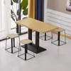 Mesa de negociación engrosada, habitación de hotel en alquiler, restaurante de comida rápida, juego de mesa y sillas para té de burbujas y bocadillos, cafetería, mesa cuadrada pequeña de color pizarra