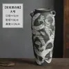 Vaso de cerâmica rústica pintado à mão com duas alças, estilo medieval, pote de cerâmica texturizado vintage, decoração de casa wabi-sabi para hall de entrada, sala de chá e decoração de flores secas