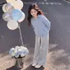 Nuevo Conjunto de Niña Primavera y Otoño 2026: Chamarra con Capucha y Cierre de Manga Larga y Pantalones de Pierna Ancha de Color Sólido, Conjunto de Dos Piezas a la Moda