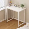 Escritorio de computadora moderno minimalista, escritorio de acero y madera para uso doméstico, escritorio de oficina para una persona, adecuado para apartamentos pequeños y dormitorios, escritorio de estudio y escritura