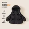 Bangxuan Nova Jaqueta de Penas de Inverno para Crianças com Capuz de Laço Roupa Quente de Inverno Jaqueta de Penas para Bebê Menina
