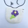 Un Bolso de Concha Tejido a Mano con Flores, Bolso de Paja Simple Moderno y Versátil, Bolsa para Guardar Monedas para Niños al Mayoreo