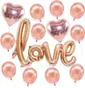 Promoção Quente da Amazon Balão de Amor Rosa Dourado de 18 Polegadas Balão de Amor Grande de Uma Peça Conjunto de Balões de Látex