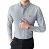 ¡Estilo doméstico! Camisa de manga larga casual a rayas bordada versátil básica de moda nueva primavera 2024 camisa de hombre