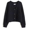 Suéter de punto para mujer, cárdigan de moda con cuello en V, cintura alta y cómodo, estilo Hong Kong, otoño e invierno 2021