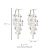 Brincos de zircônia elegantes de alta qualidade com agulha de prata S925, brincos geométricos de luxo retrô leves para mulheres, brincos de inverno da moda para todos os gostos