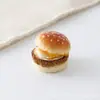 Juguete de comida realista de hamburguesa con tocino en 3D, accesorios creativos para manualidades DIY, piezas pequeñas y materiales de resina de pegamento cremoso
