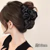 Presilha de Cabelo Princesa com Laço Preto para Mulheres, Presilha Grande de Tubarão para a Parte de Trás da Cabeça, Adorno de Cabeça de Pente de Cabelo de Alta Qualidade
