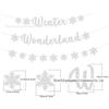 Bandeira de Floco de Neve Wonderland de Inverno - Letras Prata Wonderland de Inverno Bandeira de Puxar