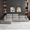 Sofá de Arte en Cuero Impermeable y Antiincrustante Cuero Genuino Moderno Simple Piel de Vaca Apartamento Grande Fila Recta Sofá de Tela Tecnológica Muebles de Sala de Estar
