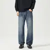 Roupas Masculinas Maple House / Nova Coleção Primavera/Outono 2026: Calça jeans masculina estilo americano, corte reto e solto, calça longa retro high-street