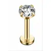 Brincos de Aço Inoxidável com Base Plana Mais Vendidos da Amazon, Brincos de Zircônia Estilo Europeu e Americano, Joias para Piercing Labial com Rosca Interna